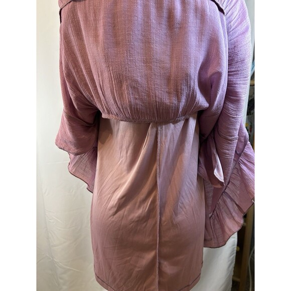 NWT  Listicle Ruffle Mauve Woven Rayon  Halter Neck Pocket Tiered Dress XS - Picture 7 of 13